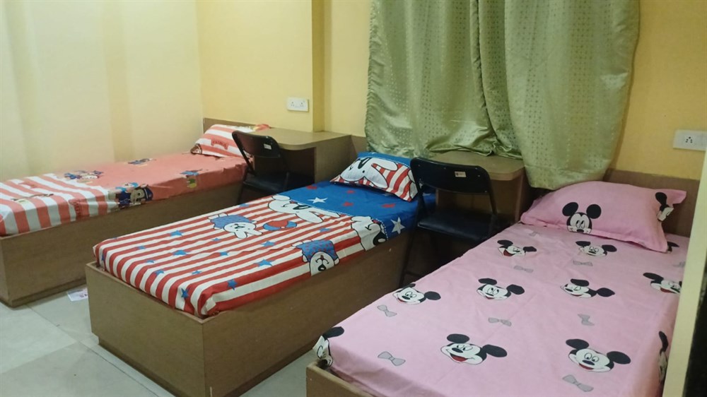 Trishakti Girls Residency Triple Sharing 3 Bed Room with study tables and storage